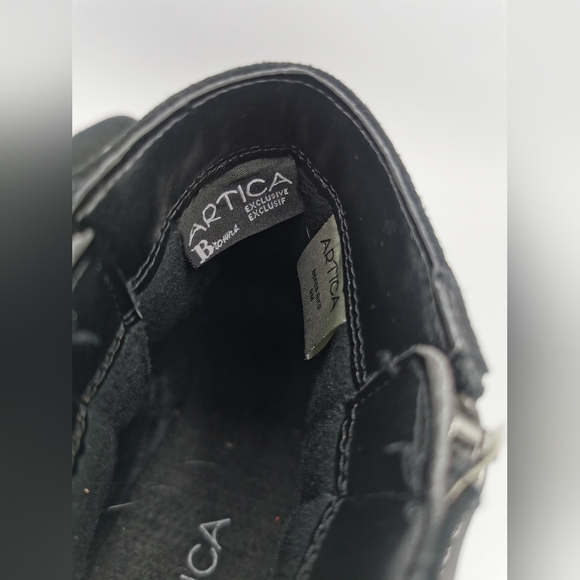 SIZE 9M ARTICA, Black Suede Ankle Rain / Winter Bootie EUC B59 - Picture 10 of 16